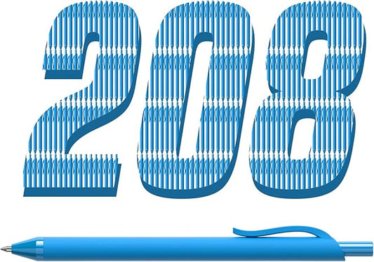 208 Pack Blue Pens - Bulk Pens, Medium Point Ballpoint Pens, Smooth Ink, 1.0MM Retractable Click Pen for Waitress, Server, Office Blue Ink