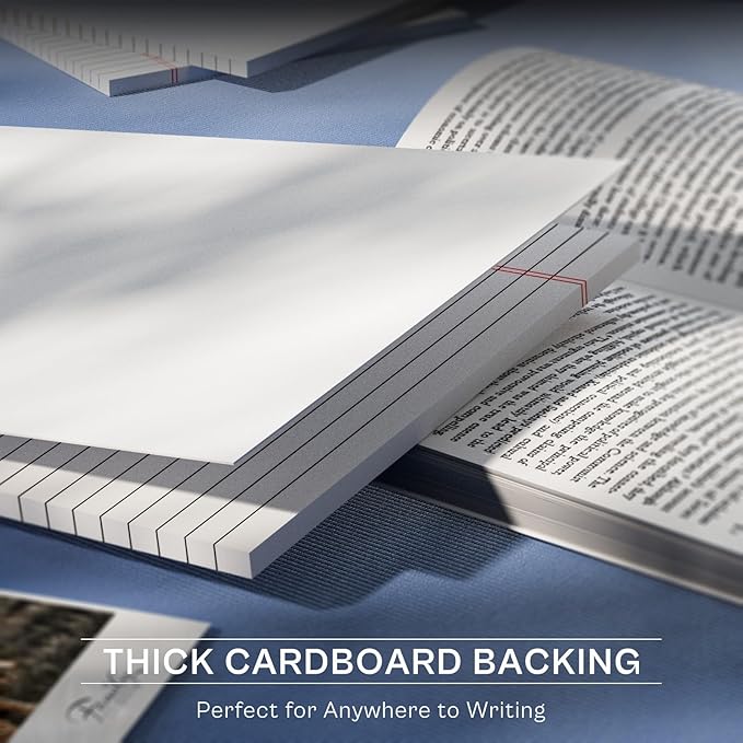 Notepads 8.5 x 11 Legal Pads of Paper, 8 Pack Note Pads 8.5 x 11 Lined Paper Wide Ruled, Perforated Legal Pad 8.5 x 11'' Paper Pads with Strong Backer Note Pad for Office, School, Homework