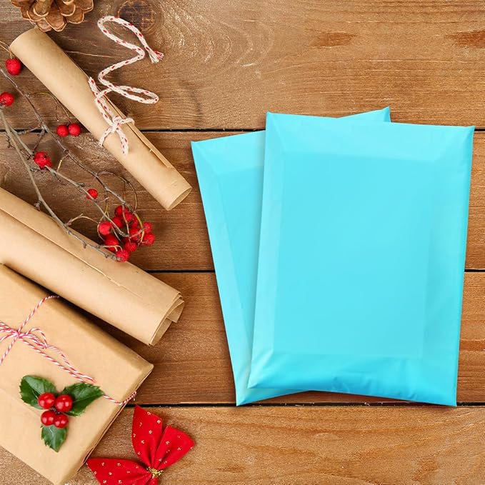 UCGOU Poly Mailers 7.5x10.5 Inch Teal 100 Pack Shipping Bags Strong Thick Mailing Envelopes Self Sealing Adhesive Waterproof and Tear Proof Boutique Packaging Postal for Clothing