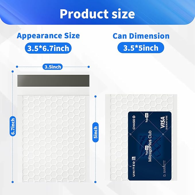 105 Pack White Bubble Mailers 3.5x5 inch Padded Envelopes Thin Mailing Envelopes Waterproof Bubble Opaque Padded Mailers Self Seal Adhesive Shipping Bags for Mailing Jewelry Makeup Small Business