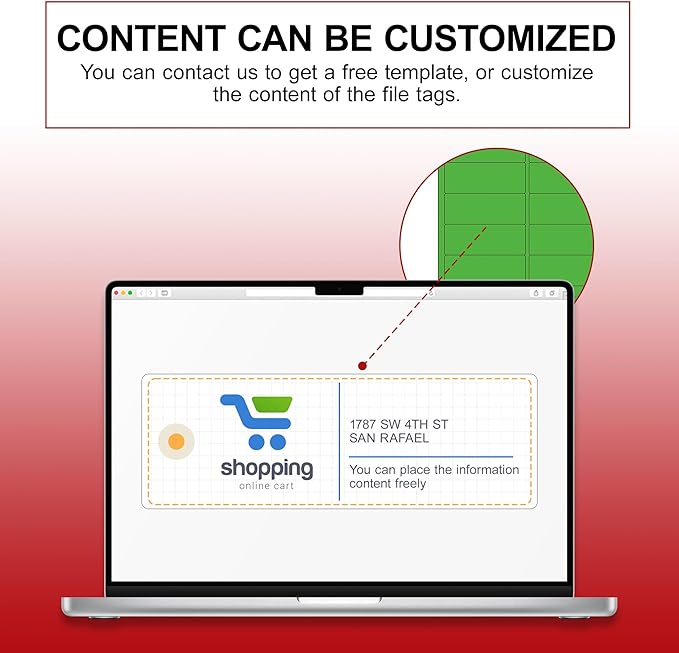 Printable Address Labels 1" x 2-5/8", 450 Total, 15 Sheets, Colored Labels for Laser & Inkjet Printer, Fluorescent Sticker Labels for Mailings, Folders, Organizing