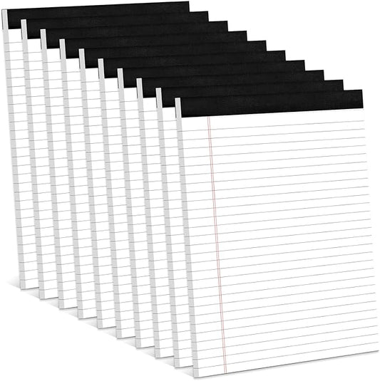 Note Pads 8.5 x 11 Inch, 10 Pack, Legal Pads 8.5 x 11, 30 Sheets Each, Wide/Legal Ruled, White Lined Legal Pads, Micro Perforated, Premium Thick Paper, Paper Pads Lined Writing Pads for School Office