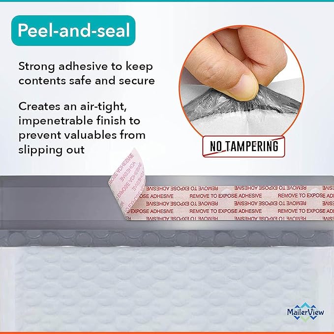 White Small Bubble Mailers 4x8 Inch #000 | Thick Padded Poly Bubble Mailer Envelopes | Bubble Envelopes | Waterproof Mailing Envelopes | 500 Pack Bulk | Trading Card sports card Shipping | USA Made