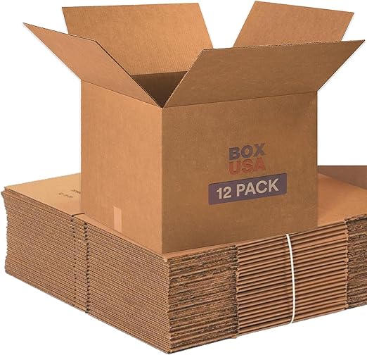 BOX USA Moving Boxes Large 20"L x 20"W x 15"H, 12-Pack - Corrugated Cardboard Box for Packing, Shipping and Storage