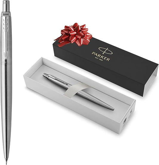 Parker Jotter Mechanical Pencil, Stainless Steel with Chrome Trim, 0.5mm, HB #2 - Smooth Writing, Signature Design, Stationary, Desk Essentials