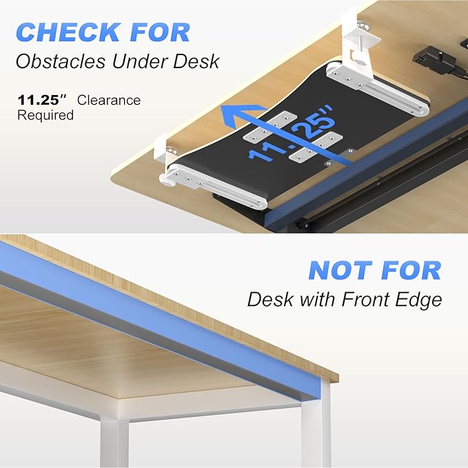suptek Keyboard Tray Under Desk Pull Out with C Clamp Mount, Computer Keyboard & Mouse Tray, 25.6 (30 Including Clamps) x 11.8 inch Slide-Out Platform Computer Drawer for Typing, Light Wood, DSF1QM