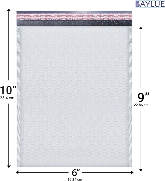 White Small Poly Bubble Mailers 6x10 inch #0 | Self Seal Padded Envelopes | Cushioned Bubble Mailer | Usable Size 6x9 | WaterProof | Lightweight mailing Shipping Bags | 250 Pack Bulk
