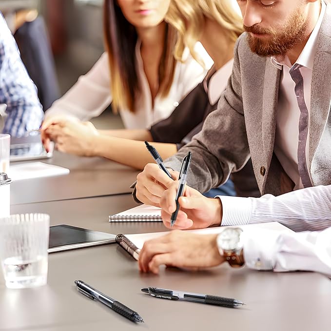 Shuttle Art Black Gel Pens, 70 Pack Retractable Medium Point Rollerball Gel Ink Pens Smooth Writing with Comfortable Grip for Office School Home Work