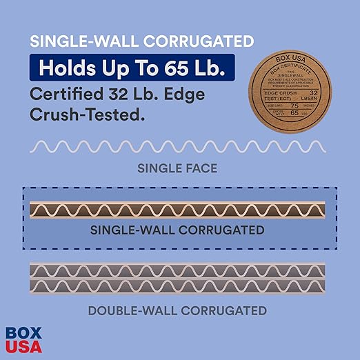BOX USA Moving Boxes Small 16"L x 10"W x 10"H 10-Pack - Corrugated Cardboard Box for Shipping, Mailing, Packing, Packaging and Storage