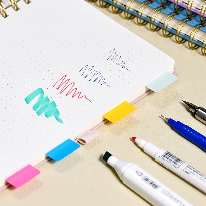 POPRUN Spiral Bullet Dotted Journal Notebook, 7-1/4" x 9-1/2" - 120 GSM Thick Paper, 220 Numbered Pages, Hardcover for Men & Women with Pocket, Index Tabs, 8 Perforated Sheets, Navy Blue