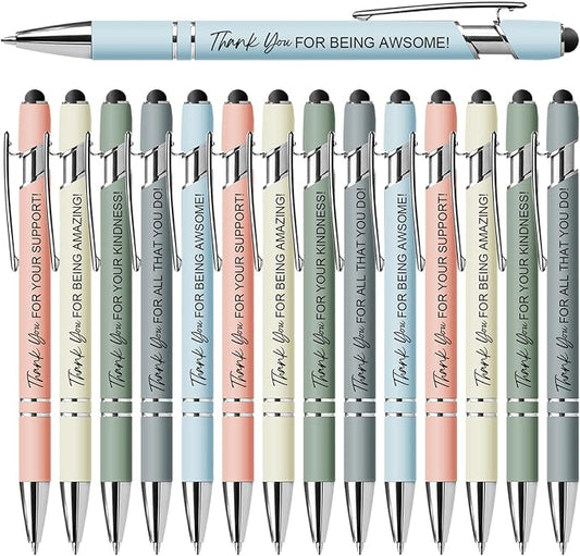 15 Pack Thank You Retractable Ballpoint Pens, Appreciation Inspirational Quote Pens with Smooth Writing, Cute Office School Supplies, Thank You Gifts for Coworkers Teachers Friends