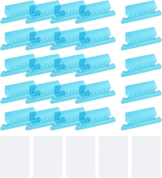 uxcell Hanging File Folder Tabs, 2 Inch Insertable Tabs and Inserts Plastic Clear File Organizer Labels Filing for Folder Quick Identification, Blue, 50 Pcs