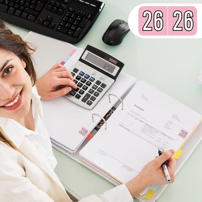 Teling 1000 Pieces 2026 Year Stickers File Folder Year Labels Rectangle Coded Colored Stickers Self Adhesive End Labels Office Supplies, 2 Roll, 3/4" x 1-1/2"(Pink)