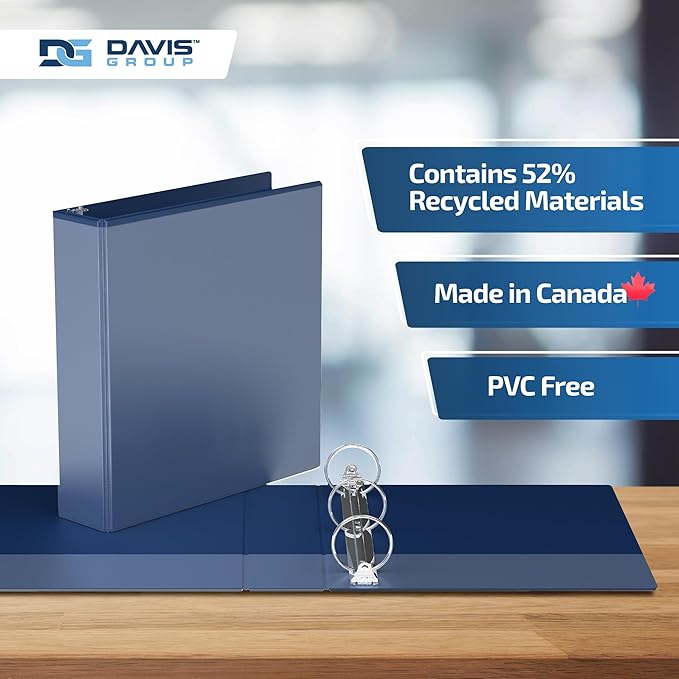 Easyview Premium 3-Ring Binders with Clear-View Covers and Round Rings, Binders for School or Office, 2 Inch, Pack of 6, Royal Blue