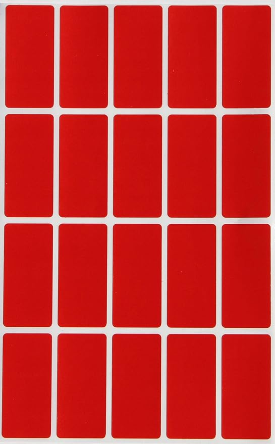 Small Rectangular Label Stickers 1.57 inch x 0.75 inch - 2160 Pack, Red Color-Coding Labels (40mm x 19mm)