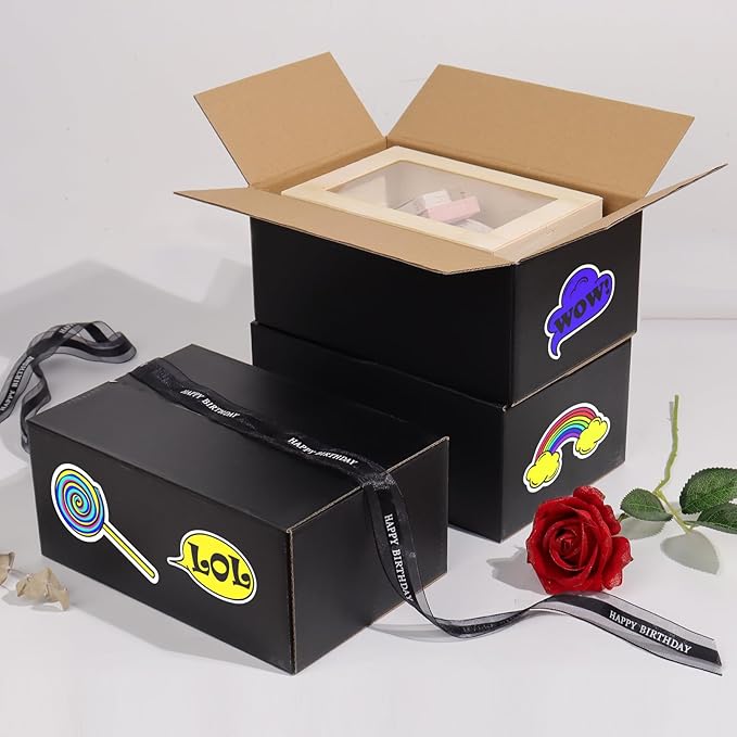 6x6x6 Shipping Boxes for Packaging Small Business, 30 Pack Black Corrugated Cardboard Boxes for Shipping Packing