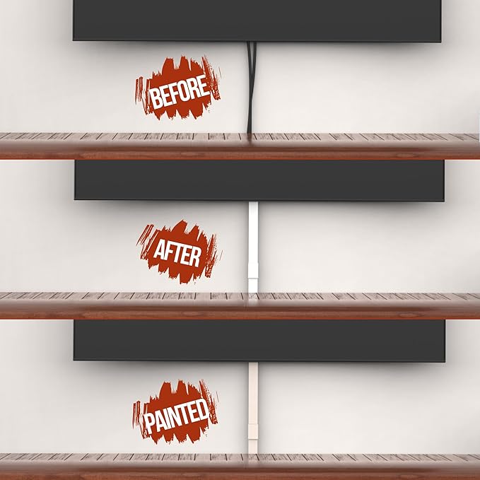 One Cord Channel Cable Concealer - 315in One-Cord Cover for Wall, Mini Wire Hider for 1-2 Wires, Paintable Electric Cable Cover for Outside, Wall Mount TV Cord Hider