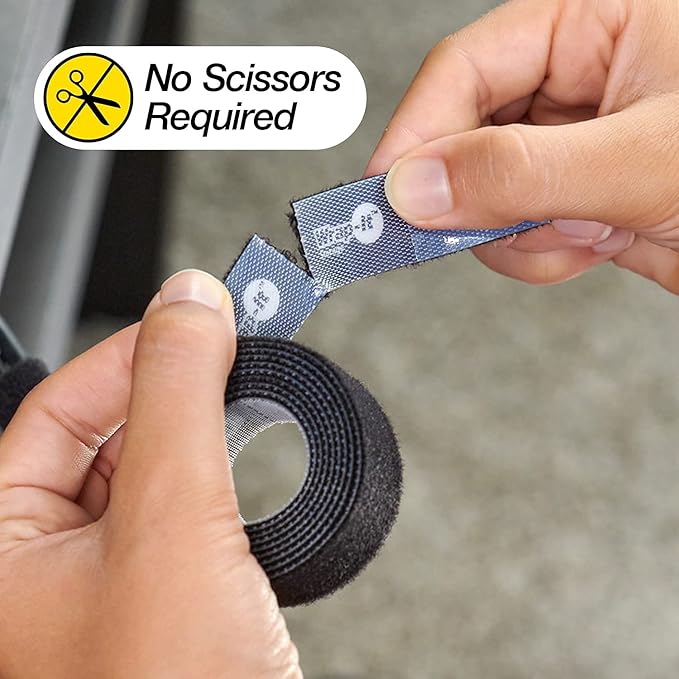 Wrap-It Storage Cable Management Value Pack - 40 Self-Gripping Cable Ties, 20 Cable Labels, 12ft Perforated Self-Gripping Roll - For Home, Office, Desk, Wire, Cable Wrap, Cord Management Organization