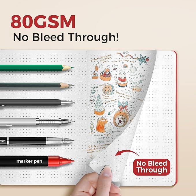 12 Pack Colorful Dot Grid Notebook Journals Bulk with Thick Paper, 60 Pages, 8.3x5.5 inch, A5 Size, Writing Subject Notebooks Planner for Student Travelers Office, Travel Journal Set