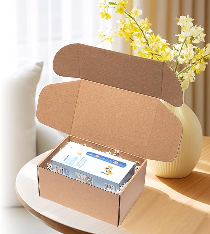 Shipping Boxes 9x6x4 inches 25 Pack Kraft Corrugated Cardboard Box Mailing for Small Business, Brown Medium Literature Mailer Packaging Supplies