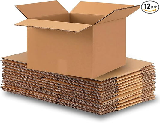 Large Moving Boxes with Handles Heavy Duty, 12 Pack 20" x 20" x 15" Double Corrugated Packing Boxes for Moving Shipping Storage (20"x 20"x 15"(with Handle))