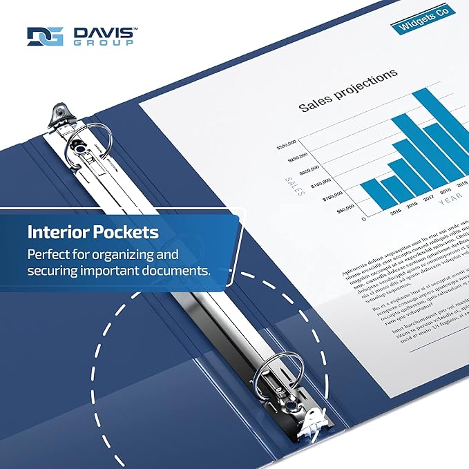 Easyview Premium 3-Ring Binders with Clear-View Covers and Round Rings, Binders for School or Office, 1.5 Inch, Pack of 6, Royal Blue