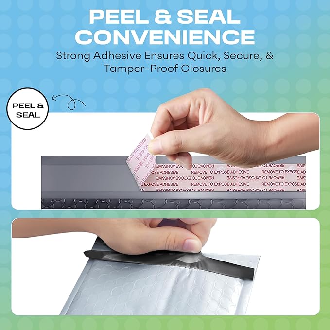 White Poly Bubble Mailers 8.5x12 inch #2 | Self Seal Padded Envelopes | Cushioned Bubble Mailer | Usable Size 8.5x11 | WaterProof | Lightweight mailing Shipping Bags | US Made | 200 Pack Bulk