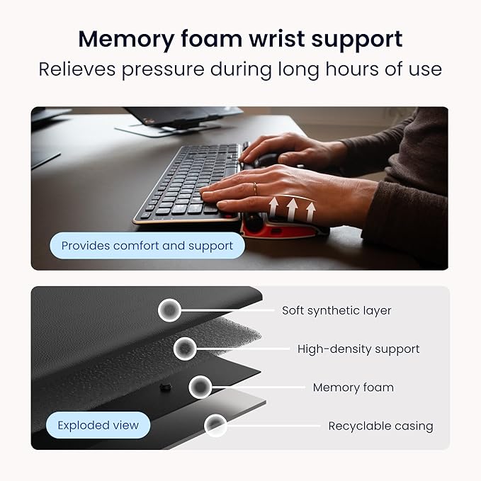 Contour RollerMouse Red Ergonomic Mouse for Shoulder Forearm Wrist Strain Relief for RSI Carpal Tunnel Centered Rollerbar 6 Customizable Buttons 10 Speed Settings Mac/PC Compatible Wireless - Regular