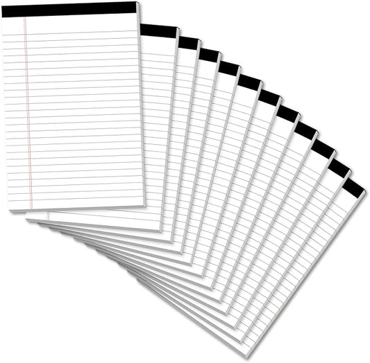 Legal Pads 5×8 Inch Notepad, 12 Pack Note Pads College Ruled Perforated Memo Pad for Work Study Daily Note Taking List, Lined Writing Pads Memo Refills Notepads for Office Home School, 30 Sheet/Pad