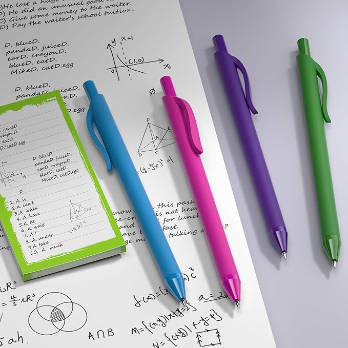 208 Pack Black Pens - Bulk Pens, Medium Point Ballpoint Pens, Smooth Ink, 1.0MM Retractable Click Pen for Waitress, Server, Office Black Ink