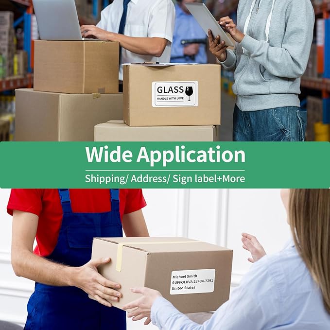 Compatible with DYMO LabelWriter 450 Labels, 30256 2-5/16" x 4" (59mm x 102mm) LW White Paper Shipping Label Work with 450 Twin Turbo, 4XL Printers [8 Rolls, 300 Counts/Roll]