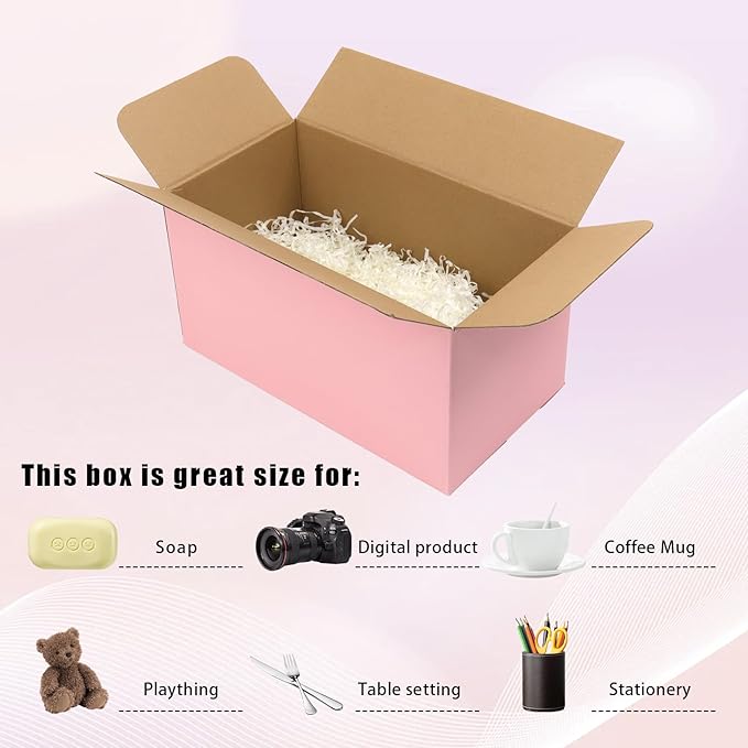 11x6x6 Pink Shipping Boxes, 30 Pack Mailing Boxes for Small Business, Corrugated Cardboard Boxes for Packaging, Shipping