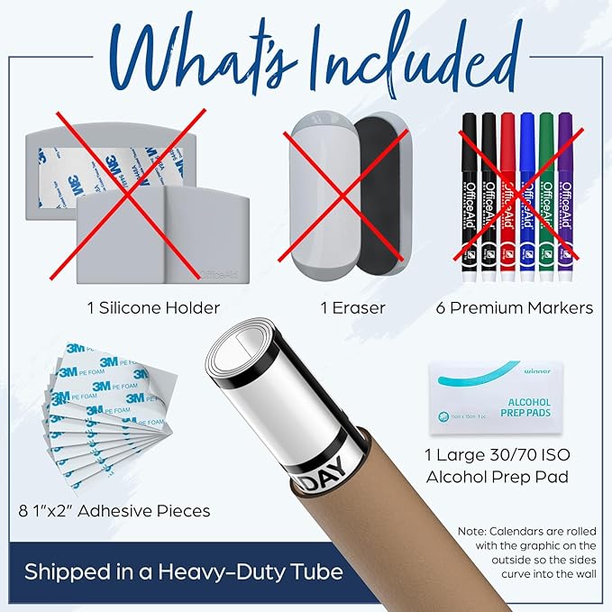 Large Dry Erase Calendar for Wall, 36x48, Large Wall Calendar Dry Erase, Big White Board for Office, Home & School, Giant Erasable Whiteboard, Jumbo Monthly Undated Reusable White Board Planner