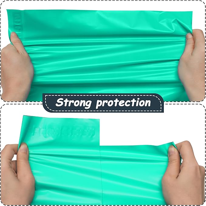 Teal Poly Mailers 12x15.5 Inch 50 Pcs, Strong Adhesive Shipping Bags for Clothing, Self-Sealing and Waterproof Mailing Envelopes, Privacy Protected Mailer Bags for Small Business