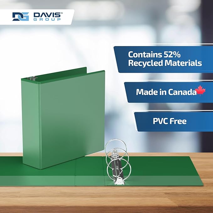 Easyview Premium 3-Ring Binders with Clear-View Covers and Round Rings, Binders for School or Office, 3 Inch, Pack of 6, Green