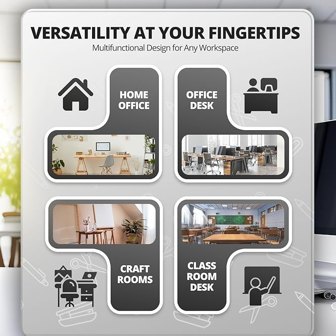 Flexzion Desk Caddy Organizer Set (White) - Metal Mesh Desktop Caddy with Drawers, 6 Compartments, and Pencil Holder for Women & Men - Desktop Organizer and Storage for Work or Office Supplies