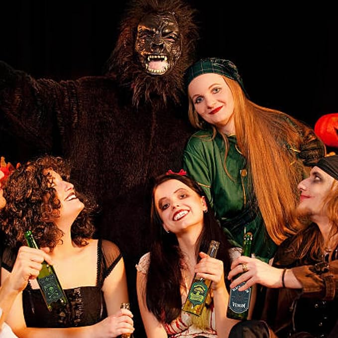 PARTH IMPEX Apothecary Bottle Labels - 116 Pcs Vintage Halloween Potion Bottles Decor Creepy Poison Stickers for Jars Party Supplies Witchy Gothic Voodoo Decorations Waterproof Vinyl Sticker