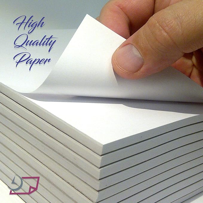 NextDayLabels Memo Pads - 10-Pack-50 Sheets Per Pad (3.5" x 8.5") Scratch Paper Pads - Blank White Notes Paper with Cardboard Back - Perfect for Office, Home, Restaurant, or Personal Use - Made in USA