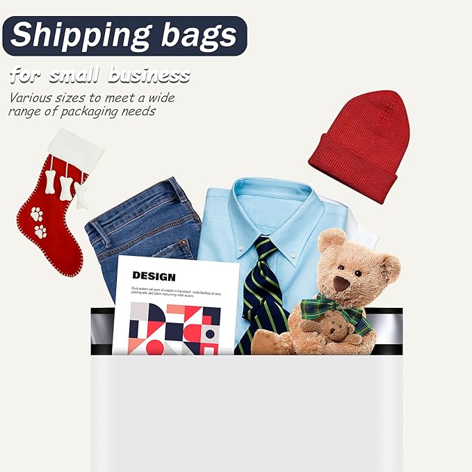 White Poly Mailers 9x12 Inch 100 Pcs, Strong Adhesive Shipping Bags for Clothing, Self-Sealing and Waterproof Mailing Envelopes, Privacy Protected Mailer Bags for Small Business