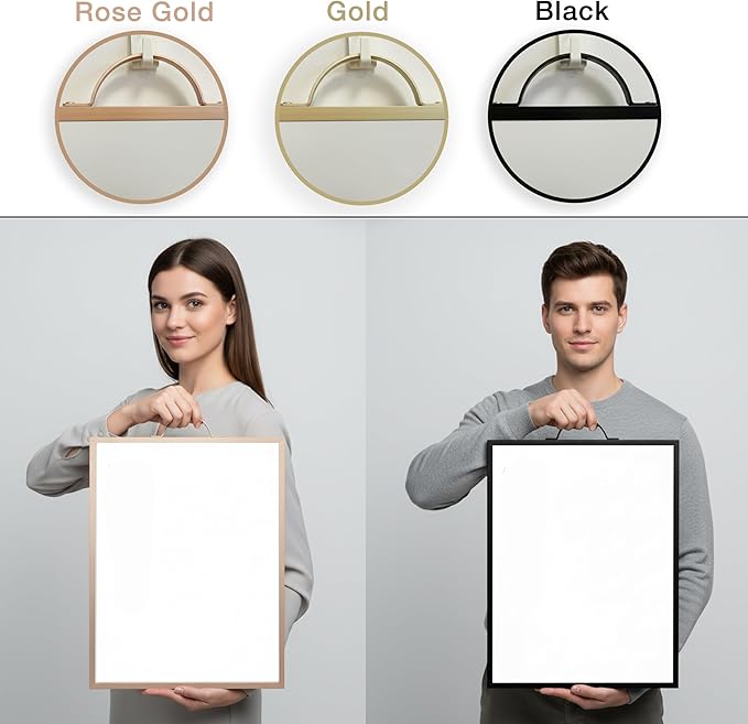 Small Whiteboard 12 x 16 Inch Magnetic Dry Erase Board with Handle | Rose Gold Aluminum Frame | Double-Sided Portable Board for Home, Office, Reception, Events | 2 Markers, Eraser & 2 Magnets