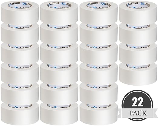 22 Pack White Duct Tape Bulk - 660 Yards x 2 Inch Heavy Duty Tape, Strong No Residue All-Weather, Tear by Hand, Multi-Use for Indoor & Outdoor Repairs, Industrial, Professional Use