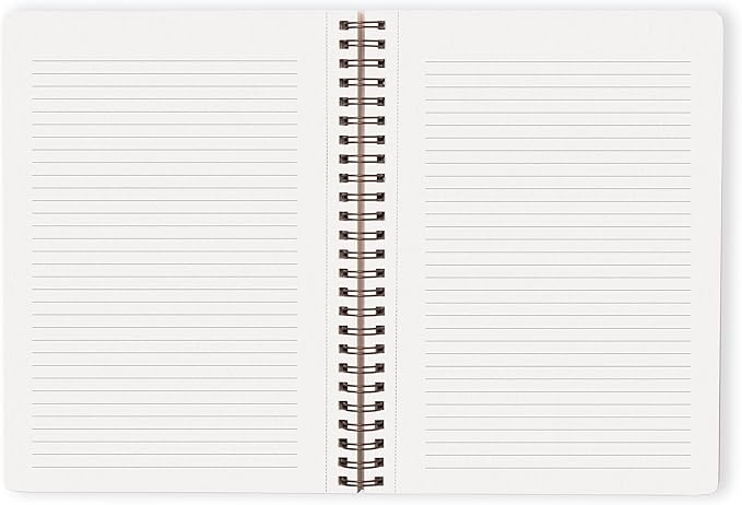 Cabbrix Spiral Notebook, 160 Ruled Pages 8.5" x 6.25" Journal, Inner Storage Pocket Folders with Customized Sticky Notes, Double-Spiral Binding, Cloth Patterned Special Paper Front & Back Cover (Pansy)