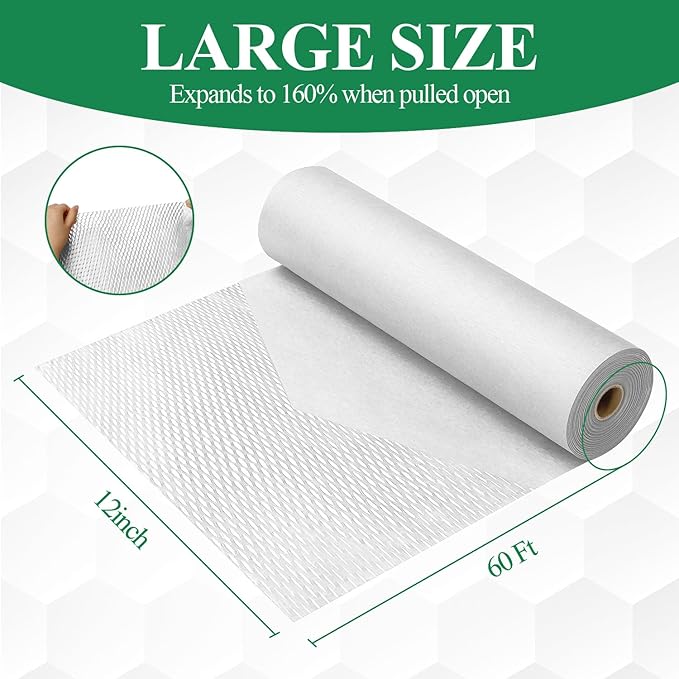 Honeycomb Packing Paper, 12" x 200' Packing Paper Substitute Alternative for Bubble Cushioning Wrap for Moving Shipping Packaging, Recyclable Moving Supplies Bubble Packing Wrap Roll-White