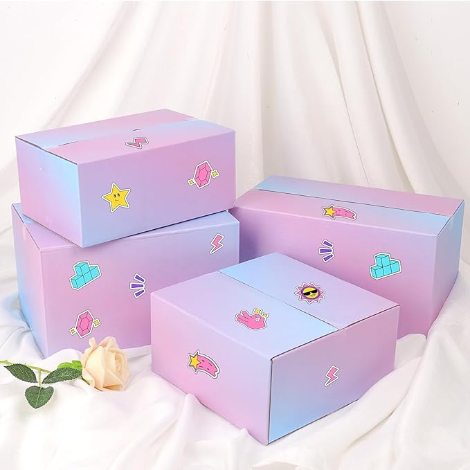 30 Pack 10x7x6 Shipping Boxes for Small Business, Colorful Corrugated Cardboard Boxes for Shipping Mailing