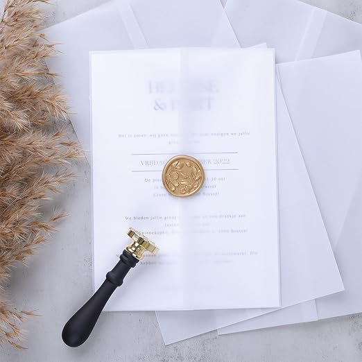 UNIQOOO Magnolia Flowers Wax Seal Stamp with Wooden Handle, Floral Botanical Theme Vintage Brass Stamp for Wedding Invitation, Gift Wrap, Envelopes, Christmas Card