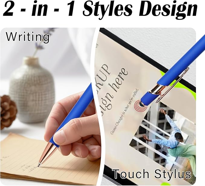 Custom Pens Personalized Bulk with Multiple Colors,Double-Sided Customized Pens with Text,Logo & Stylus,Fine Point Smooth Writing Engraved Mental,Ideal for Business Promotions,Students,Christian