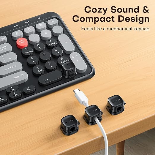 6Pack Cord Organizer, [1s Lock Dual Spring] Adhesive Cable Clips - OMOTON Cable Holder Wire Clips, Under Desk Cable Management, Phone Charger Cord Holder for Nightstand, Office Accessories