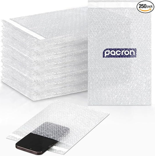 Clear bubble out Bags 9x12 Inch Bubble pouches 250/Qty, Self-Sealing clear bubble mailer Bubble bags for Shipping, Packing, Storage, Moving, Bubble Cushioning Wrap Bags for all Fragile China