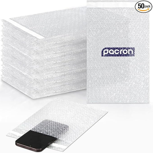 Clear bubble out Bags 18x23 Inch Bubble pouches 50/Qty, Self-Sealing clear bubble mailer Bubble bags for Shipping, Packing, Storage, Moving, Bubble Cushioning Wrap Bags for all Fragile China