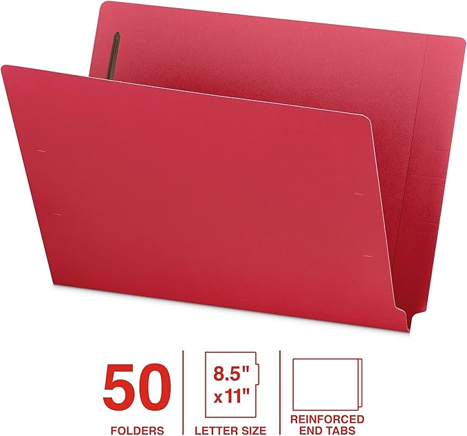Staples Classification Folder, 3/4" Expansion, Letter Size, Red, 50/Box (ST62546)